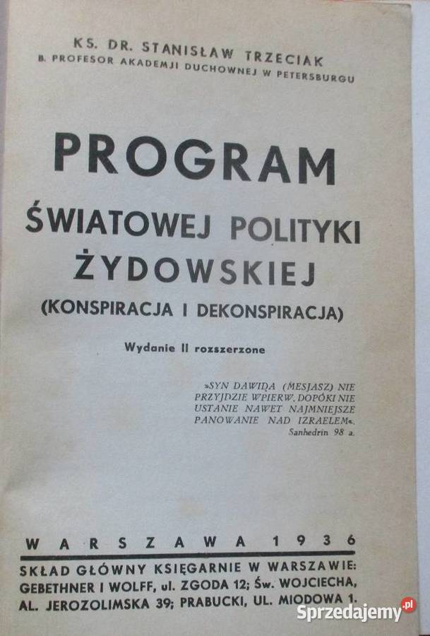 Program światowej polityki żydowskiej ks dr łódzkie Łódź