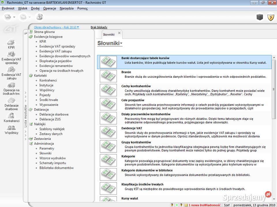 InsERT Rachmistrz GT księga przychodów i Windows Gorzów Wielkopolski