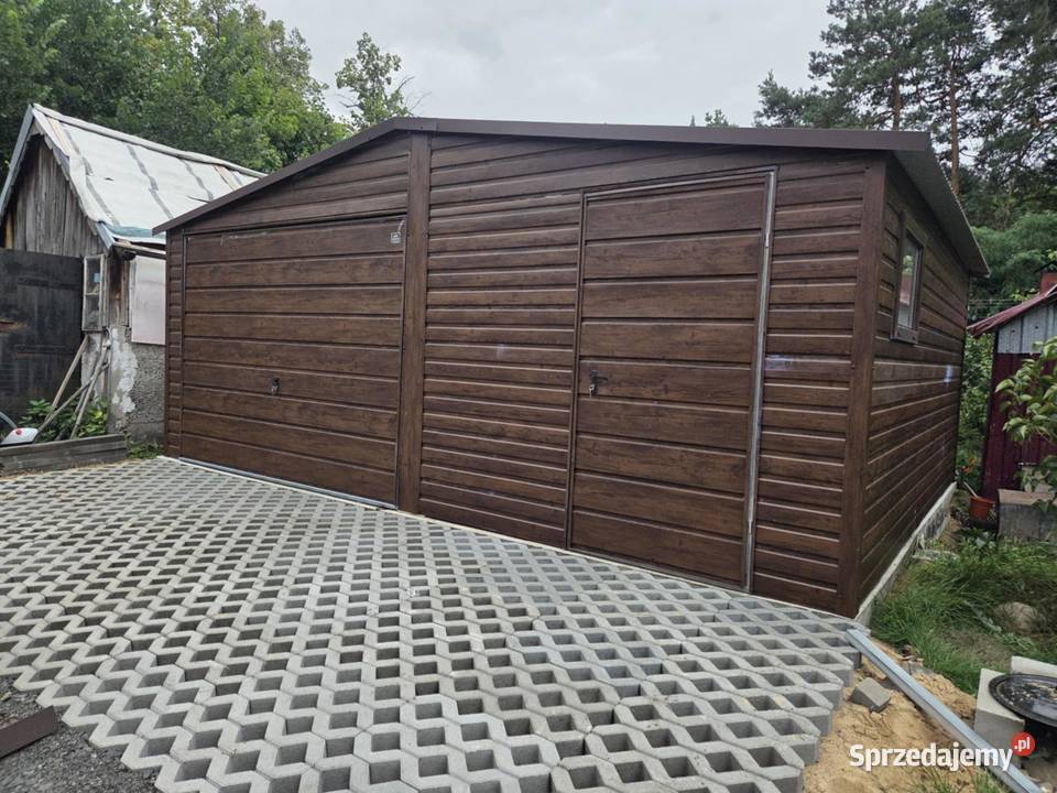 Garaż blaszany dwustanowiskowy 66 brama uchylna Poddębice