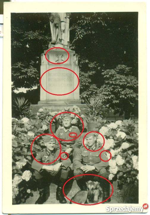 Stare zdjęcie żołnierz niemiecki grupowe 2 wojna