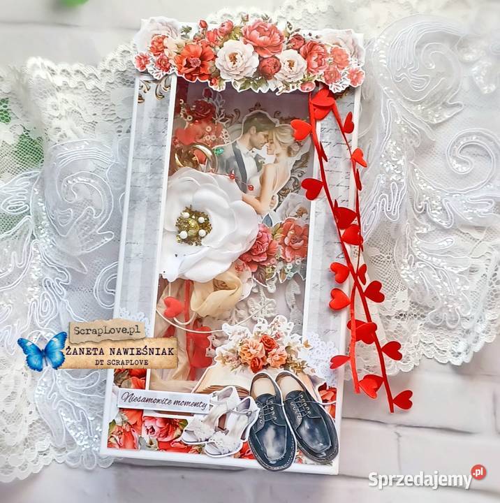 Kartka ślubna pamiątka ślub hand made Mszana Dolna sprzedam