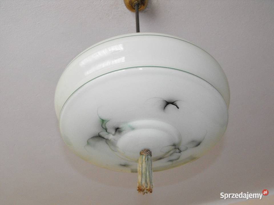 Wisząca lampa Art Deco ładny duży klosz