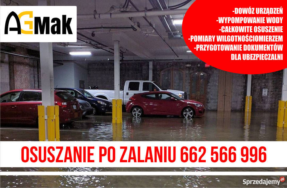 Osuszanie budynków zalaniu AGMAK Lublin i usługa