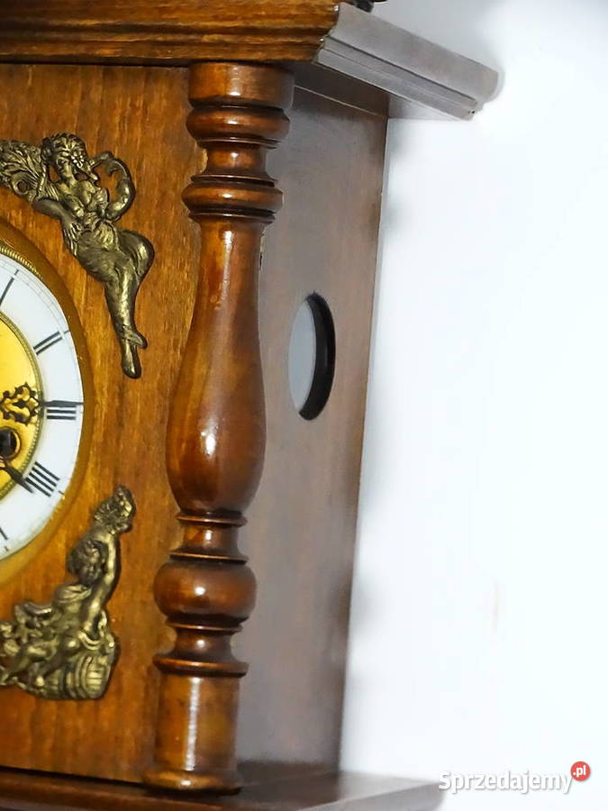 Stary Drewniany Ścienny Wiszący Zegar z gongiem lubelskie