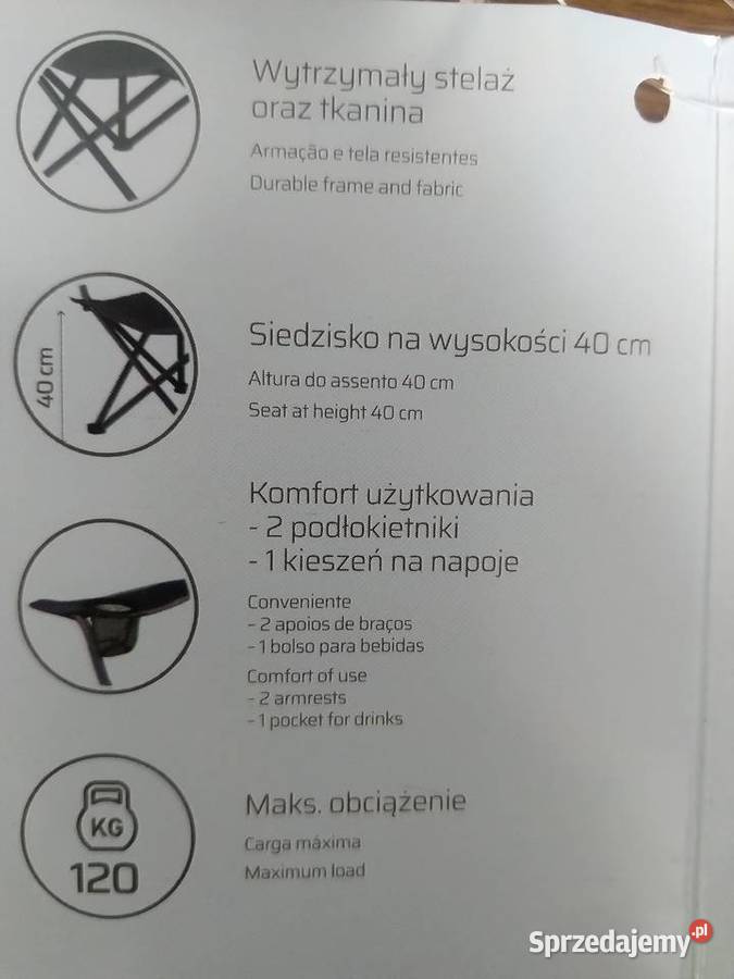 NAJTANIEJ Krzesełko Składane Turystyczne Krzesło Krzesełka i leżaki Zabrze