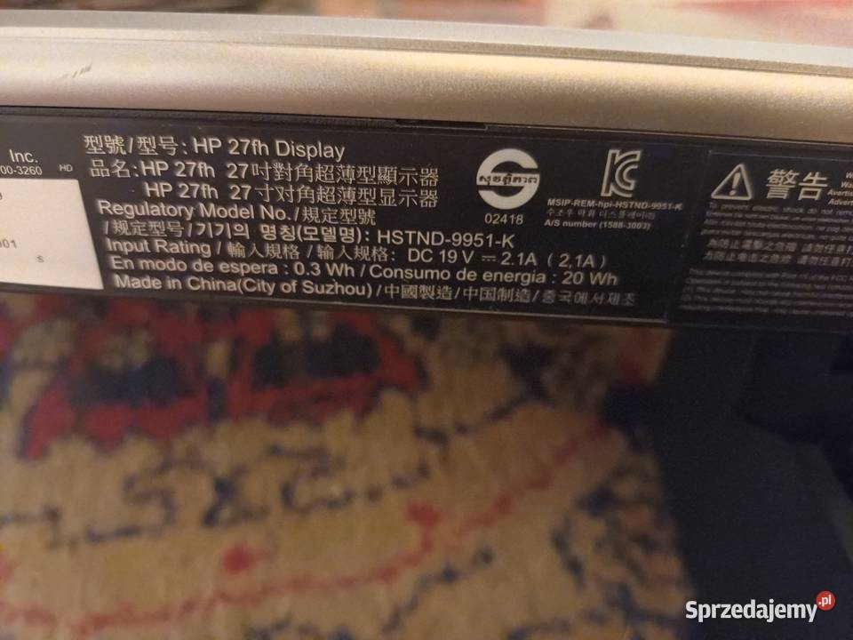 Monitor hp27 Konin
