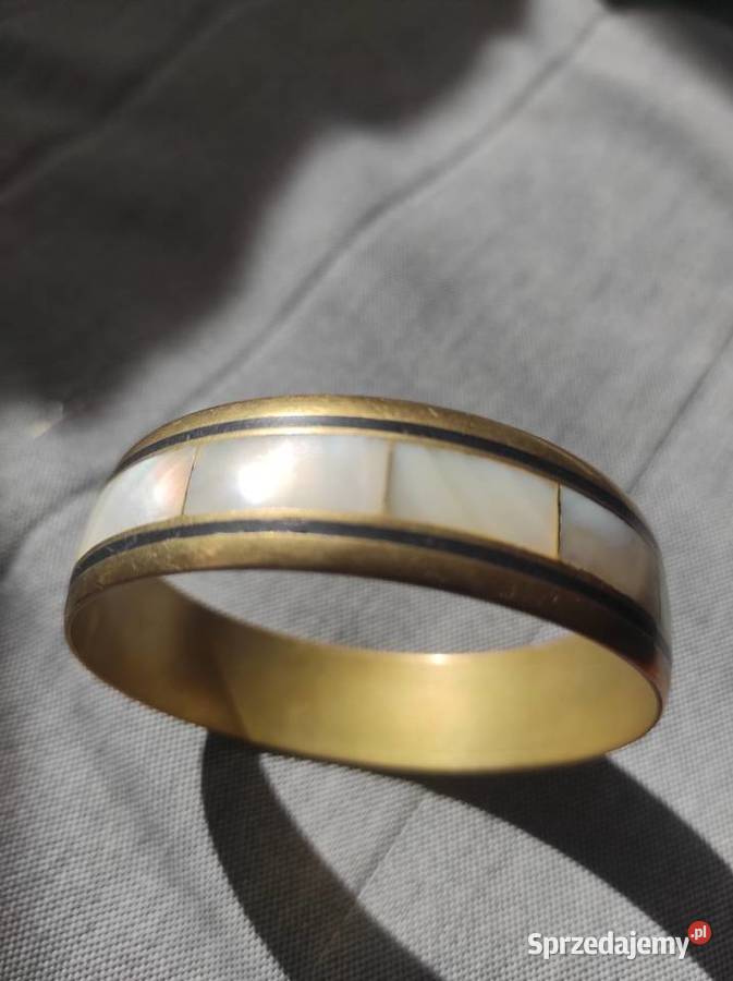 Bransoletka z mosiądzu inkrustowana masą perłową Biżuteria Łódź