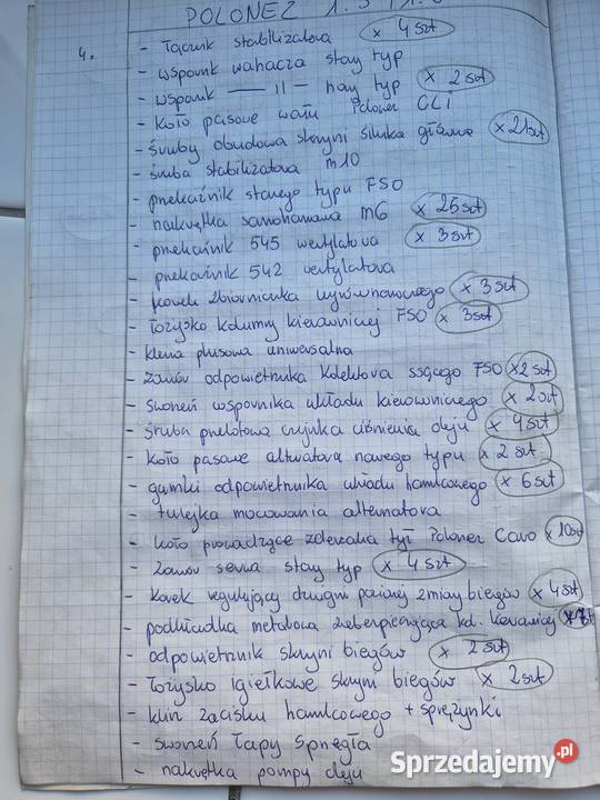 Polonez 15 16 części osobowe Pozostałe Częstochowa