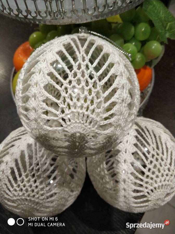 Bombki szydełkowe biały podkarpackie Straszęcin sprzedam