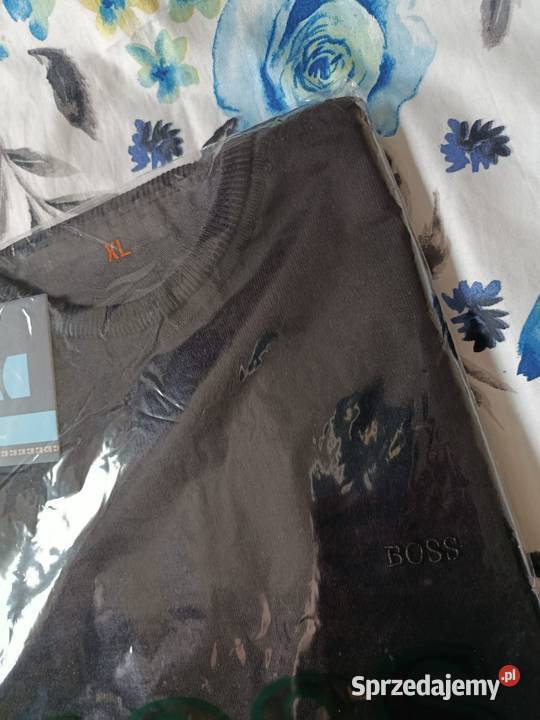 Sweter bawełniany Hugo Boss regular fit czarny Białystok