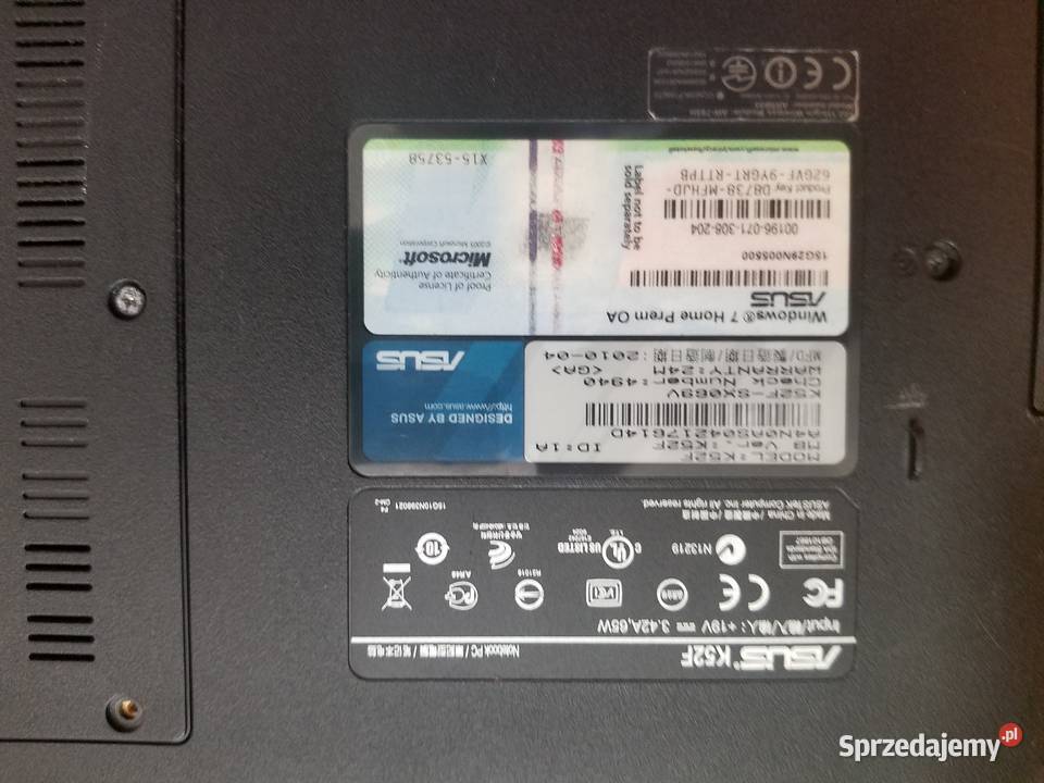 Sprzedam asus K52F Rymanów