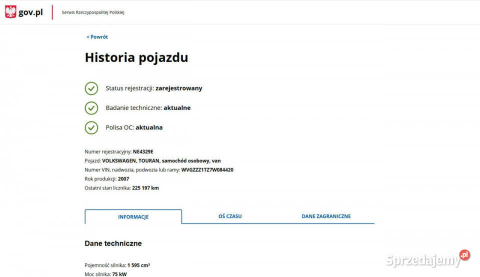 Volkswagen Touran Benzyna 7 Miejsc benzyna