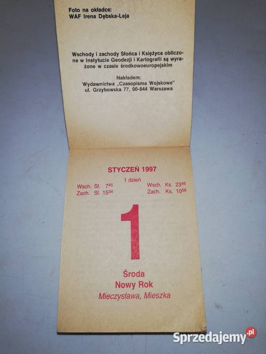 Kalendarz wydzierany 1997 i 1998 roku Pozostałe Warszawa