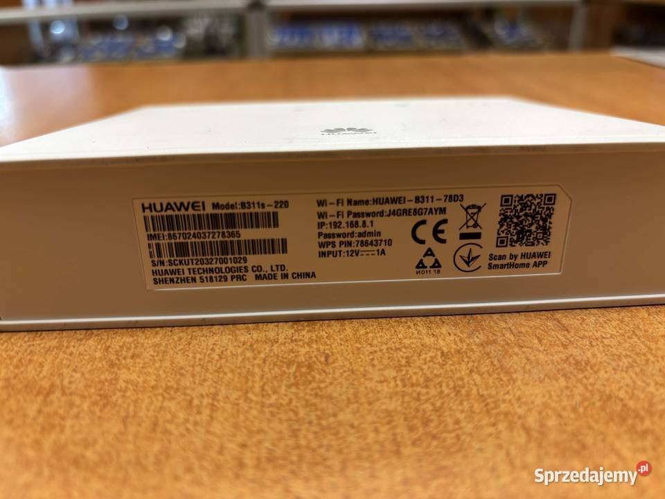 Router Huawei B311S220 80211n WiFi 4 4G LTE Internet i komunikacja Elbląg sprzedam