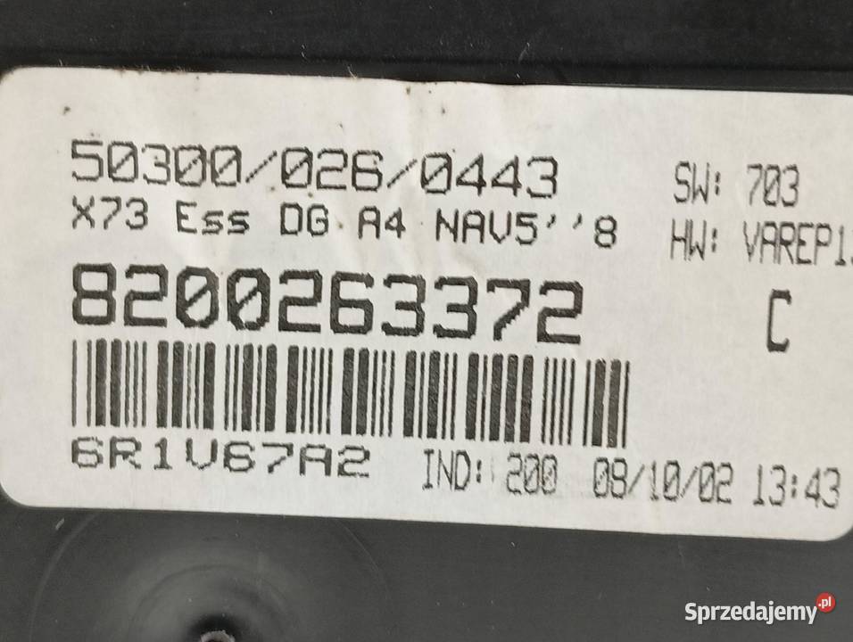 LICZNIK 8200263372 Renault Vel Satis I 20022009