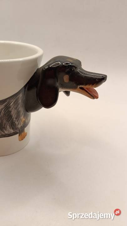 Figurka kubek pies jamnik w budzie lubelskie Zamość
