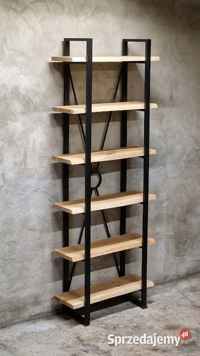 Regał NA WYMIAR na książki DĘBOWY oflis loft Bartoszyce sprzedam