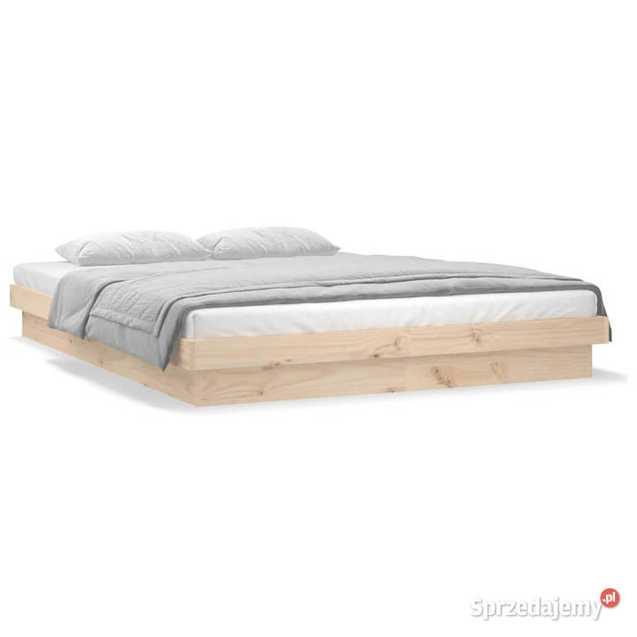 Rama łóżka z LED lite drewno 160x200 WM819982 203cm Łóżka