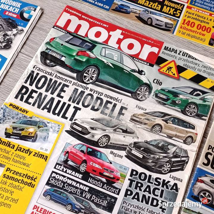 kolekcję archiwalnych wydań polskiego tygodnika Gadgety motoryzacyjne Poznań