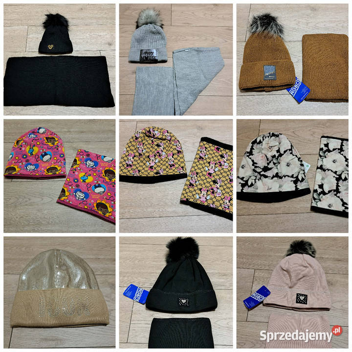 Hurt wyprzedaż czapek kominów rękawiczek 012lat