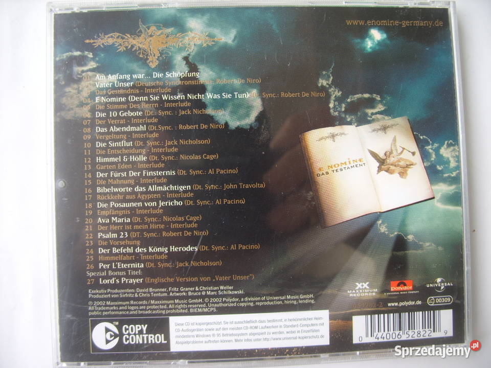 Elekt CD DAS TESTAMENT 2002 Wołów