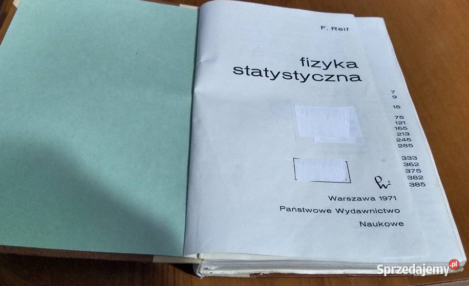 Fizyka statystyczna Frederic Reif Berkeley Książki i Podręczniki Gdańsk