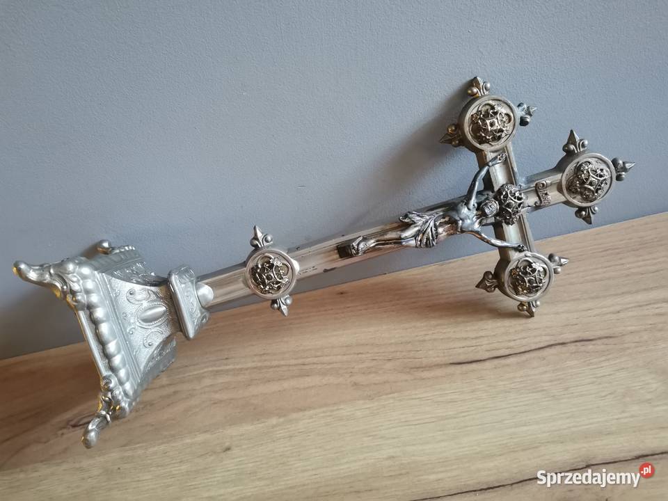 Stary przedwojenny duży Krzyż Krucyfiks Pasyjka Siemianowice Śląskie