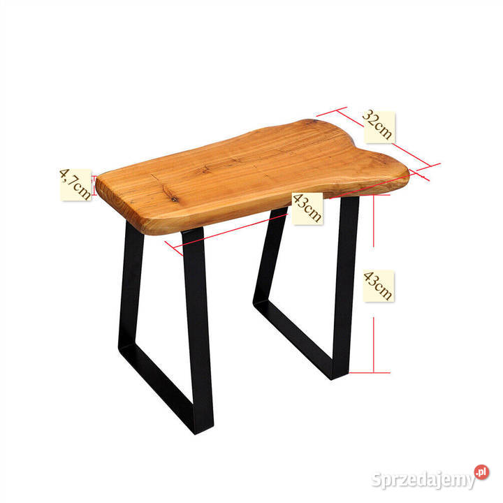 taboret stołek drewno dębowe na metalowych Warszawa