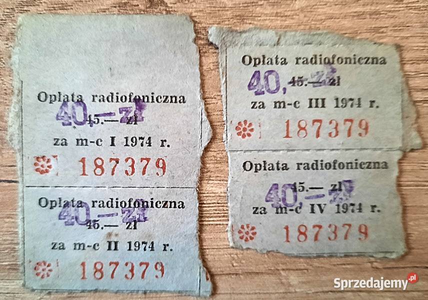Opłaty radiofoniczne z lat 69 75 PRL Ostrów Wielkopolski