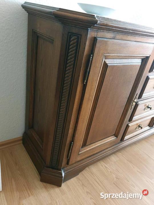 Piękne meble dębowe komoda witryna z drewna 50cm Meble do salonu Meble Sypniewo