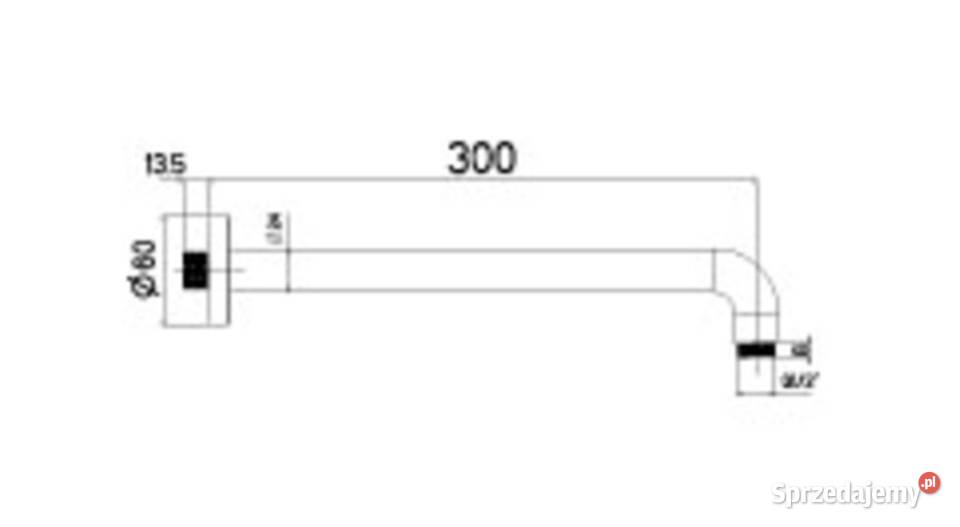 Ścienne ramię deszczownicy Nikles 300 mm chrom Wrocław
