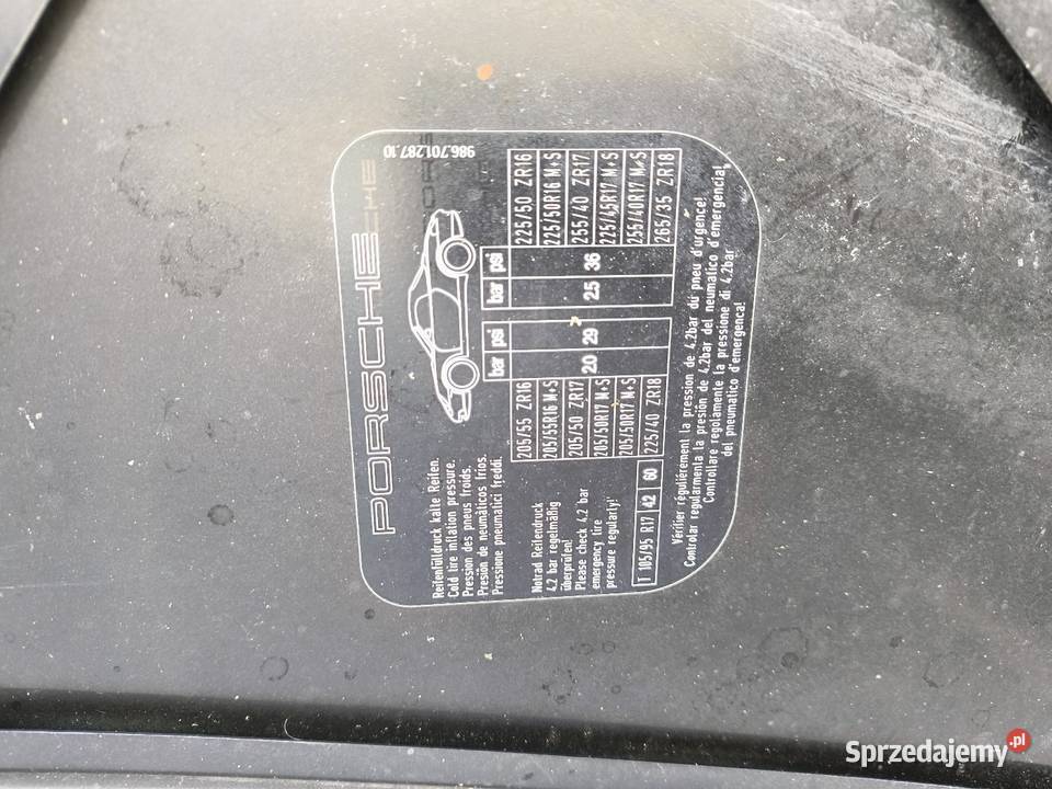 Maska 986 znaczek zawiasy komplet 996 Porsche Maski Kakonin