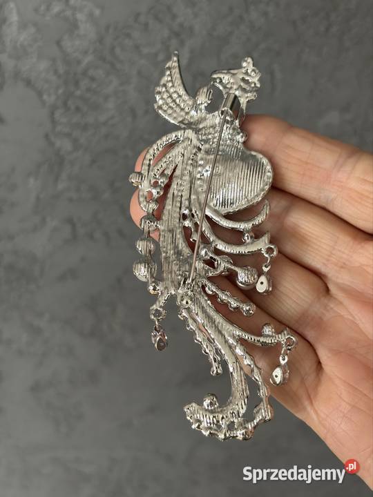 Broszka piękny ptak feniks odcienie lila Kraków