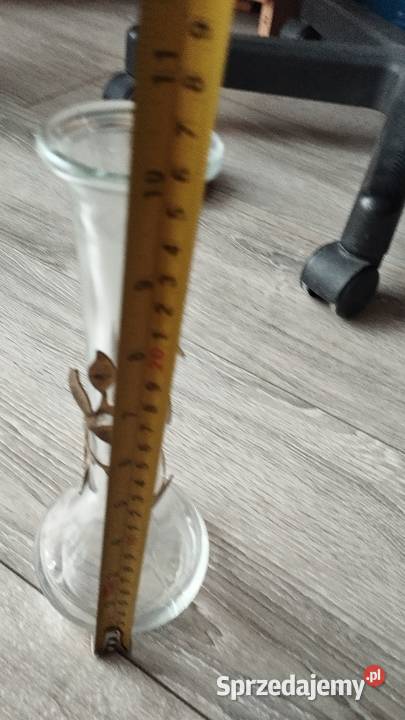 wazon szklany z ozdobnym metalowym złoceniem Poznań