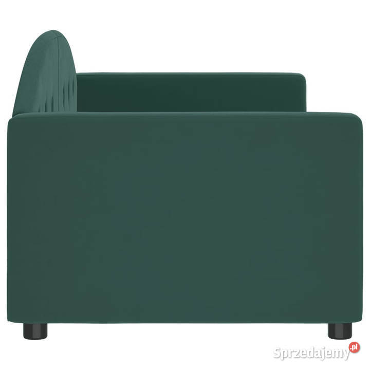 Sofa z funkcją spania ciemnozielona aksamitna Łóżka Warszawa