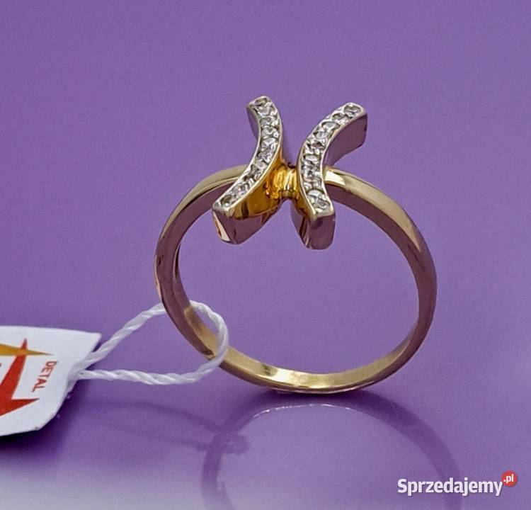 25 Pierścionek r19 Złoty pr585 Glamour Z1009 Pierścionki Poznań