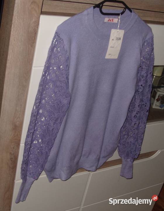 Wrzosowy sweterek JX Rękawki Gipiura ML Inny materiał Rawicz sprzedam