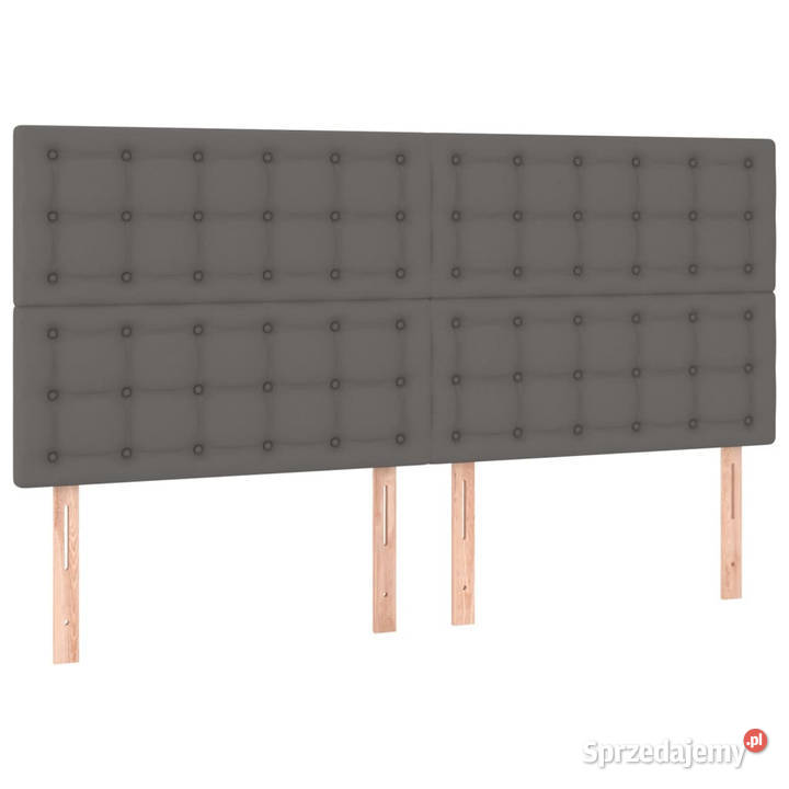 Łóżko kontynentalne z materacem i LED szara 128cm