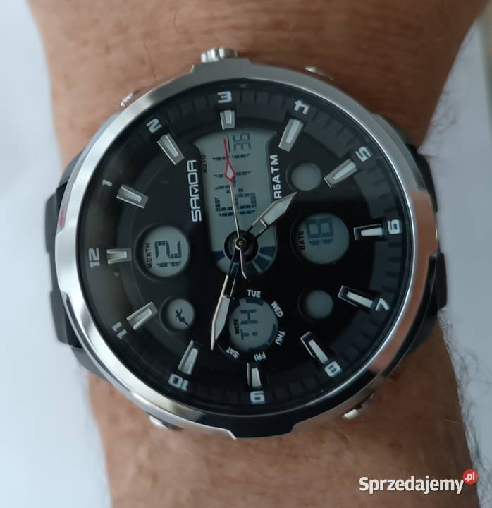 Zegarek męski analogowocyfrowy duża tarcza modny Chrzanów