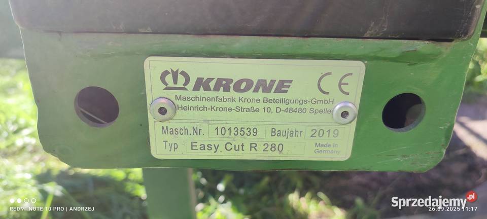 Kosiarka dyskowa Krone Easy Cut R 280 nieuszkodzony Kolno sprzedam