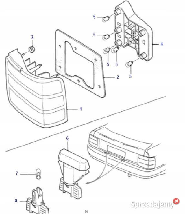 WKŁAD LAMPY PRAWY TYŁ FORD GRANADA SCORPIO 8592