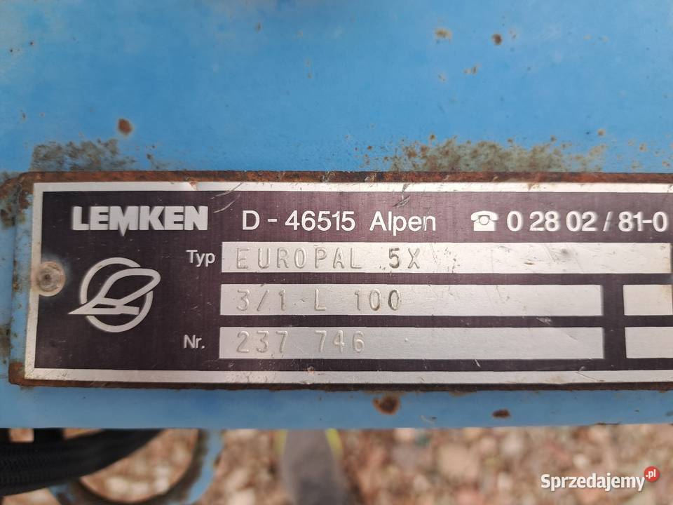 Lemken europal 5 x non stop 4 skibowy Kłodawa