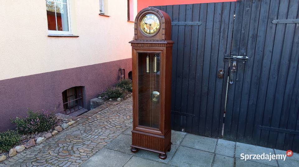 Piękny Stojący Dębowy Zegar Baba Gong 5 Strun Ziębice