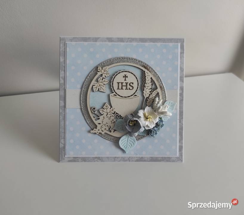 Kartka ręcznie robiona na Komunię Świętą z Łódź