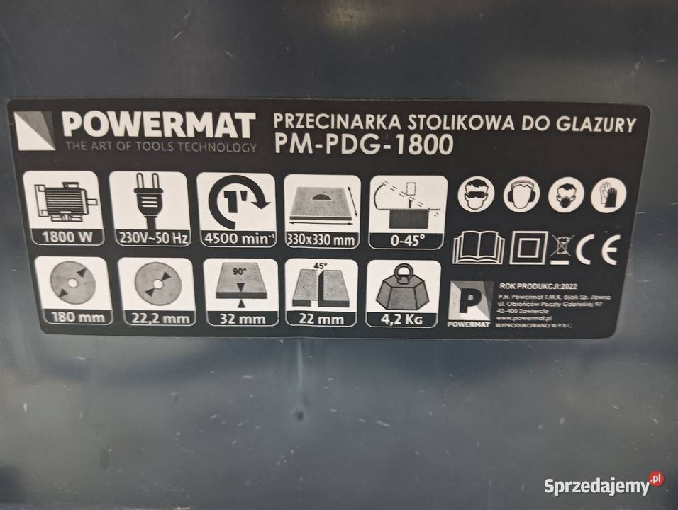 Przecinarka stolikowa Powermat 600 mm 1800 W Wałbrzych