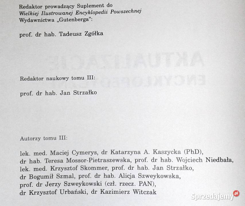 Aktualizacje Encyklopedyczne Życie Tom 3 Rok wydania 1996 lubelskie Chełm