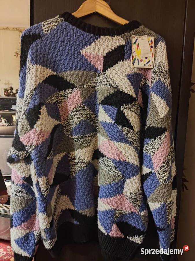 Sweter 100 wełna shetland nowy USA multikolor Łódź sprzedam