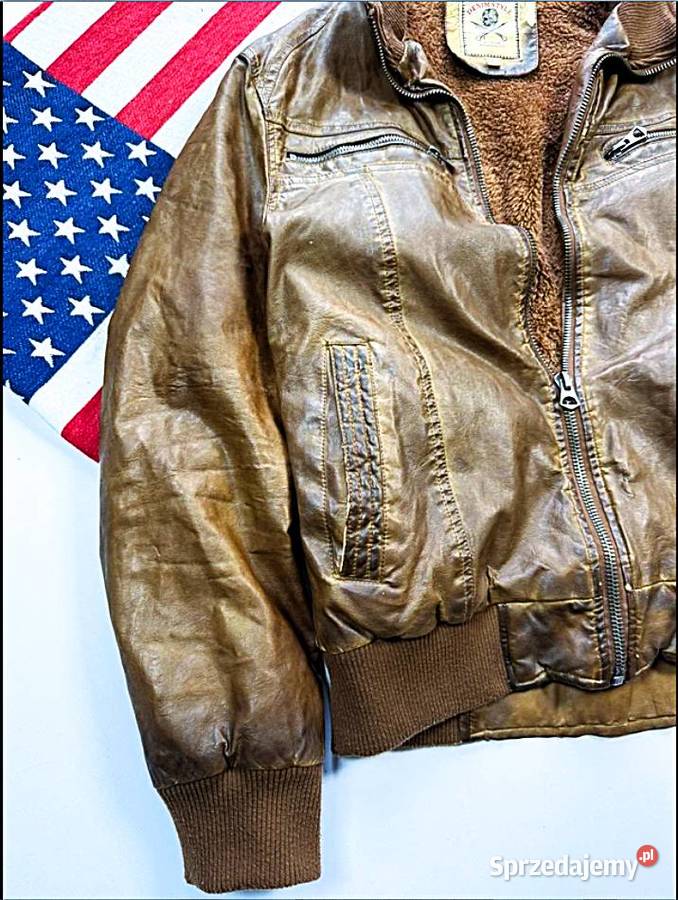 Niepowtarzalna Kurtka Skórzana Vintage Fur Swag Poraj