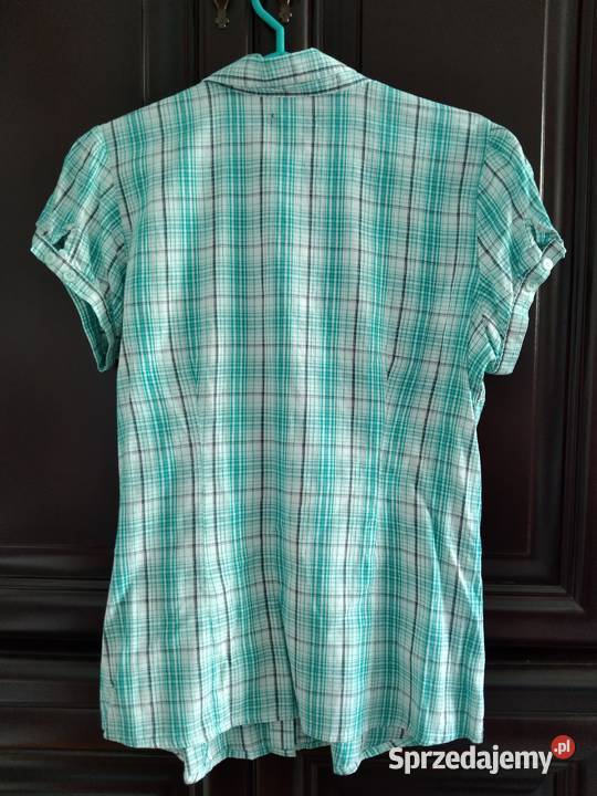 M 38 Koszula turkusowa srebrna nitka dopasowana Lublin