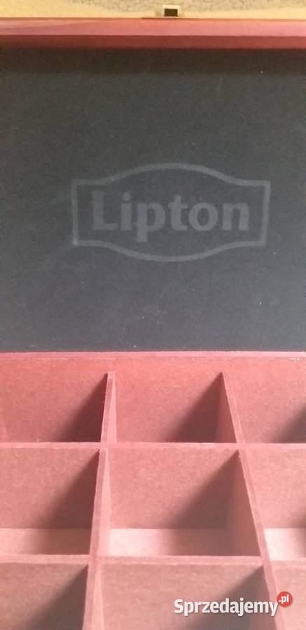 Skrzynka drewniana na herbatę Lipton